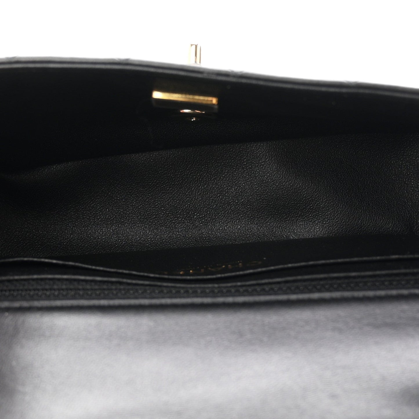 Lambskin Quilted Mini Rectangular Flap Black