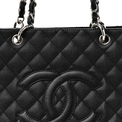 Caviar Quilted Grand Shopping Tote GST Black