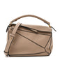 Grained Calfskin Small Puzzle Bag Sand
