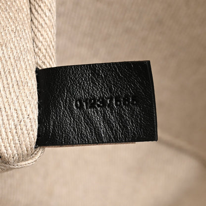 Cotton Shiny Calfskin Medium Woody Ribbon Tote Obscure Navy