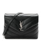 Calfskin Y Quilted Monogram Toy Loulou Crossbody Bag Black