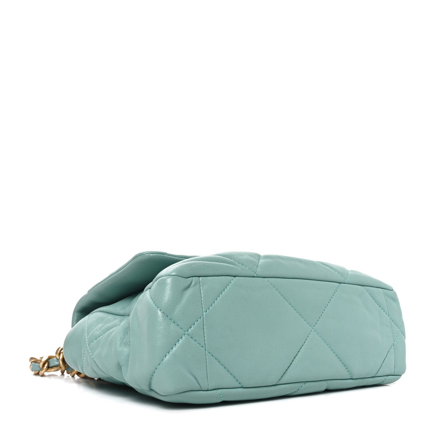 Goatskin Quilted Medium Chanel 19 Flap Light Blue