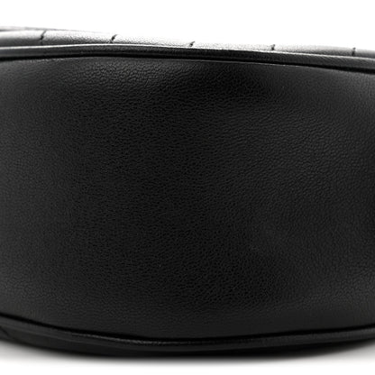 Sakai Be Green Calfskin Diagonal Stitched Mini Blondie Shoulder Bag Black
