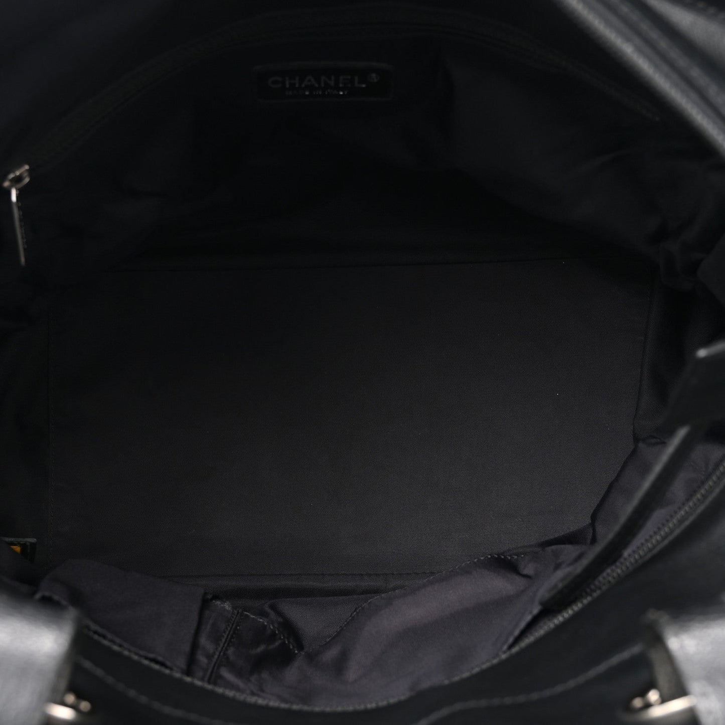 Coated Canvas Quilted Large Paris Biarritz Tote Black