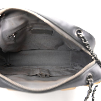 Metallic Lambskin Plexiglass Evening Art Camera Case Silver