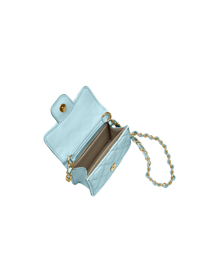 Cavalli Class COMO  Light Blue  Mini Quilted Crossbody  Bag