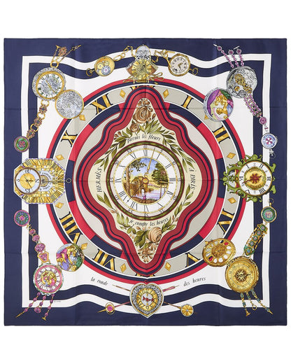Hermès Parmi Les Fleurs Je Compte Les Heures Loïc Dubigeon Silk Scarf (
