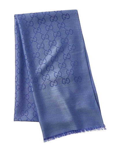 Gucci Logo Jacquard Wool & Silk-Blend Scarf