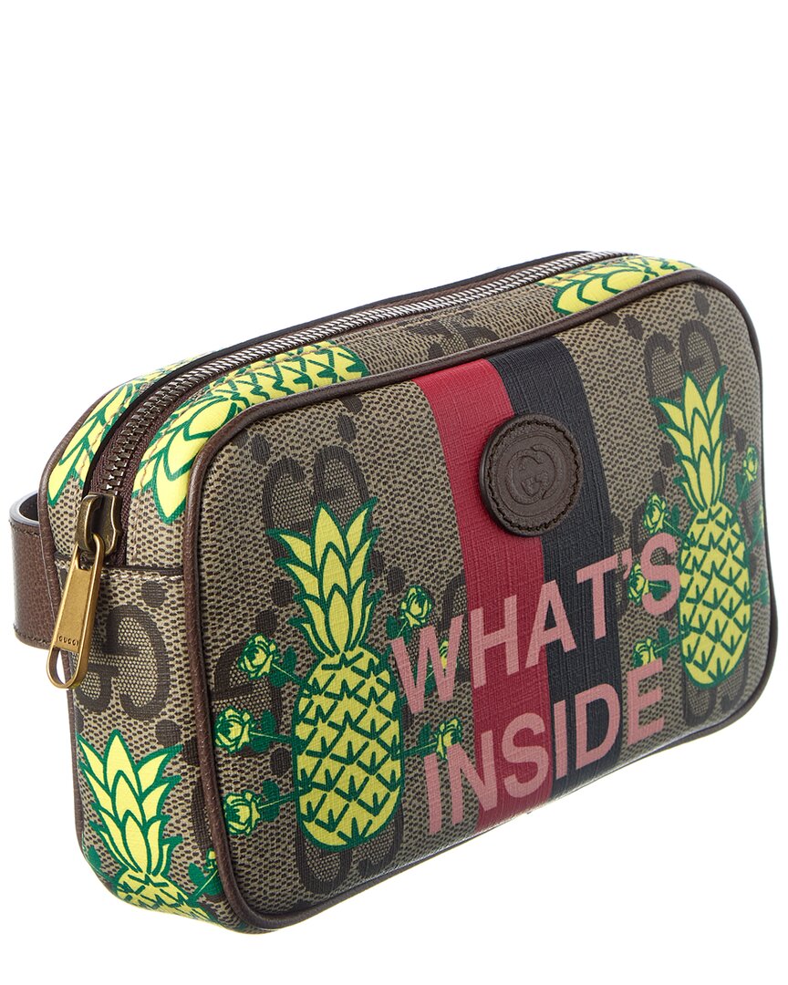 Gucci Gg Canvas & Leather Pouch Belt Bag
