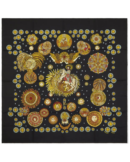 Hermès Le Roy Soleil Annie Faivre Silk Scarf (   )