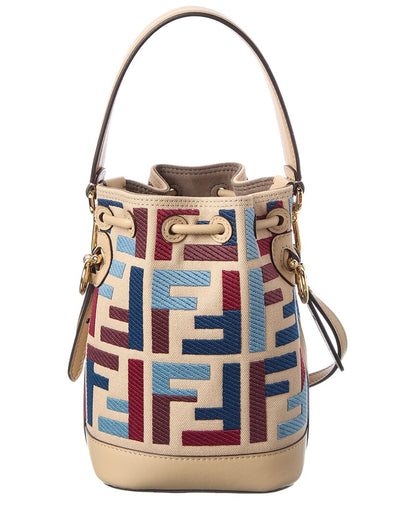 Fendi Mon Tresor Mini Canvas Bucket Bag