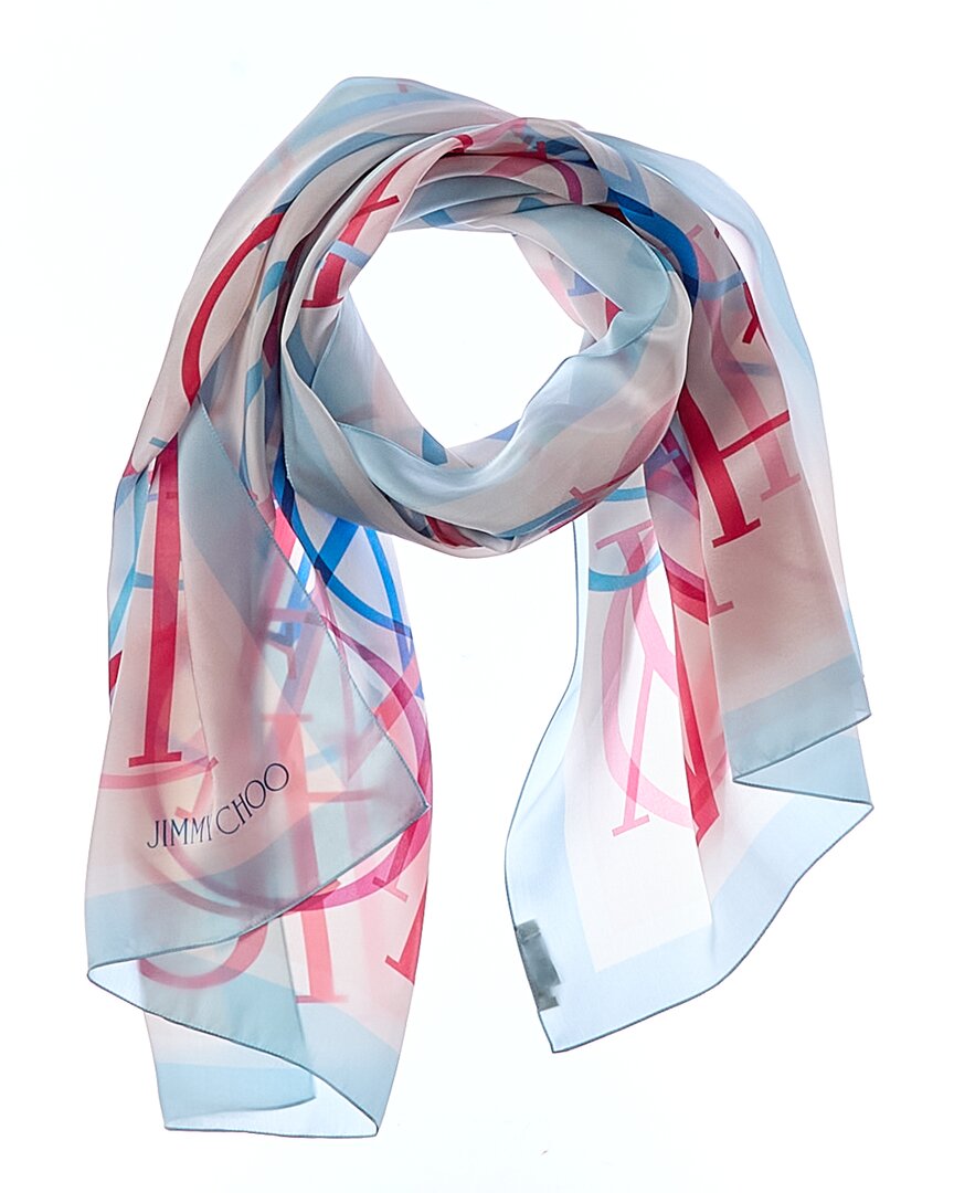 Jimmy Choo Logo Silk Scarf