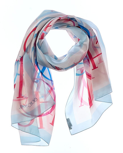 Jimmy Choo Logo Silk Scarf