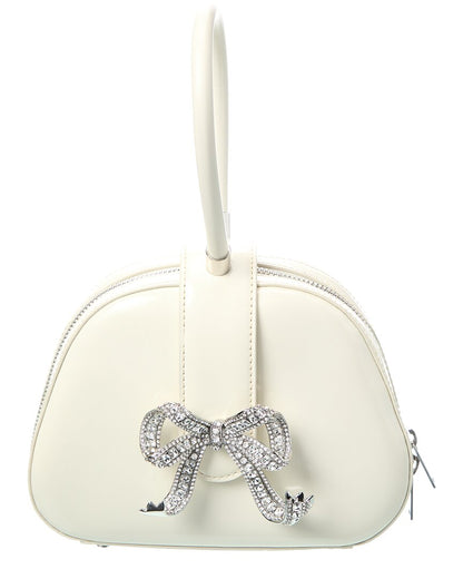 Self-Portrait Leather Top Handle Mini Bag White ONE SIZE