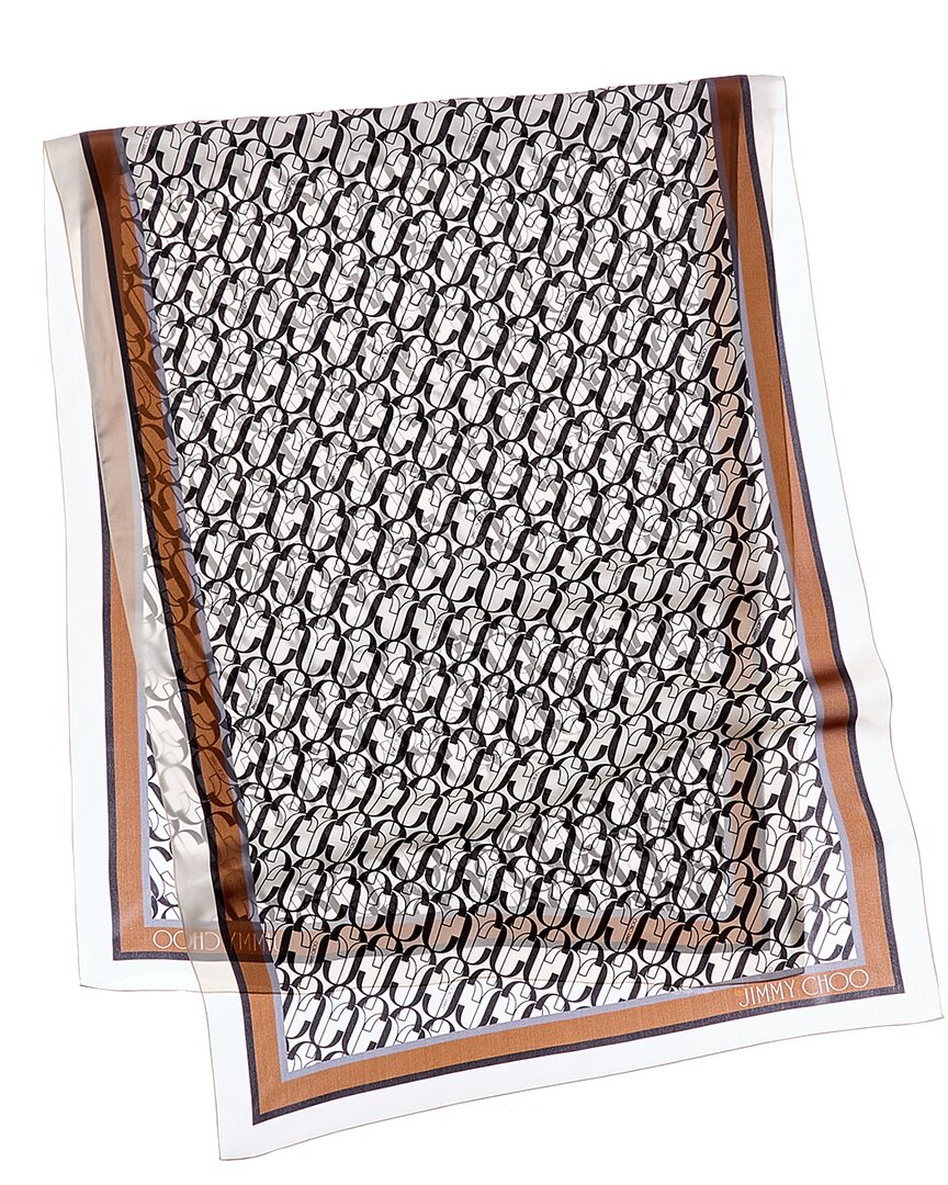 Jimmy Choo Logo Silk Scarf