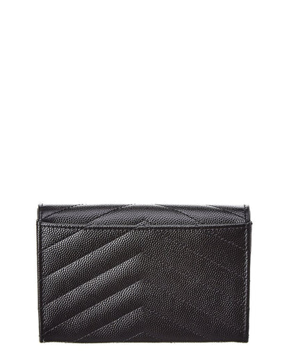 Saint Laurent Small Matelasse Leather Envelope Wallet