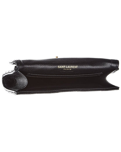 Saint Laurent Small Matelasse Leather Envelope Wallet