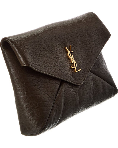 Saint Laurent Cassandre Large Leather Envelope Pouch