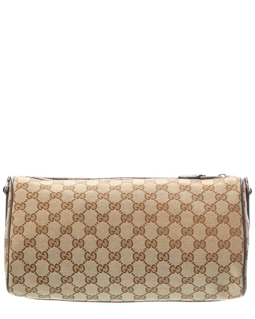 Gucci Small Gg Canvas Cylinder Bag