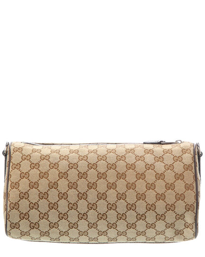 Gucci Small Gg Canvas Cylinder Bag