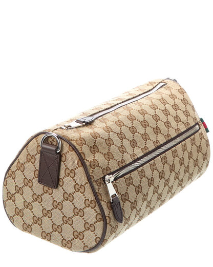 Gucci Small Gg Canvas Cylinder Bag