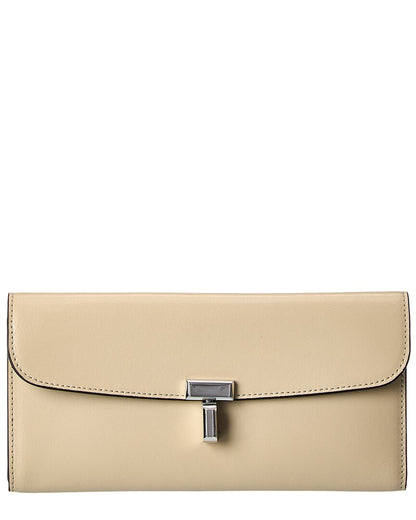 Toteme T-Lock Fold-Over Leather Continental Wallet