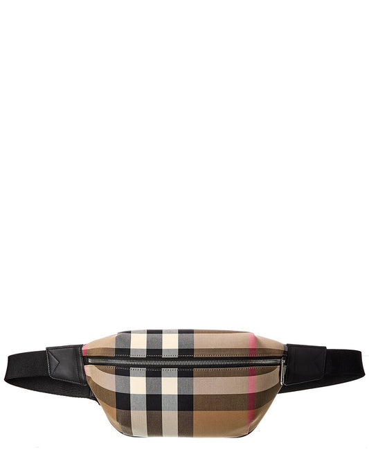 Burberry Check Canvas & Leather Belt Bag