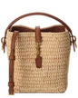 Saint Laurent Le 37 Mini Raffia & Leather Bucket Bag