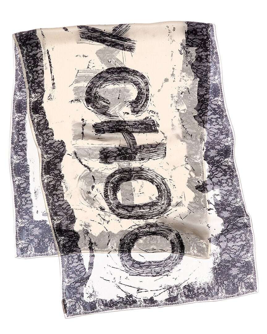 Jimmy Choo Logo Silk Scarf
