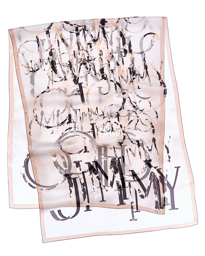 Jimmy Choo Logo Silk Scarf