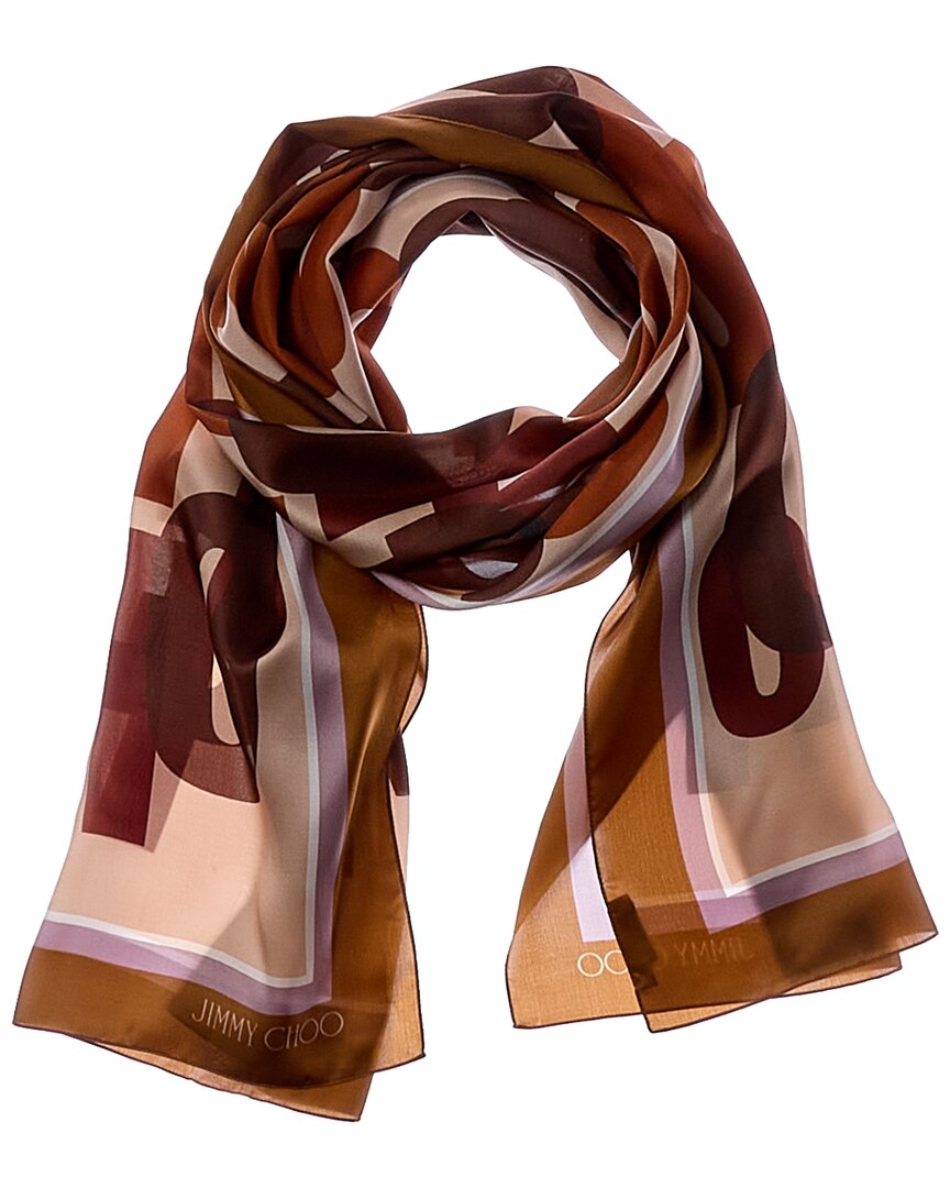 Jimmy Choo Logo Silk Scarf