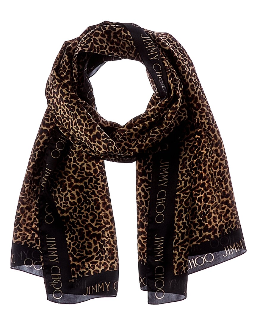 Jimmy Choo Logo Silk Scarf