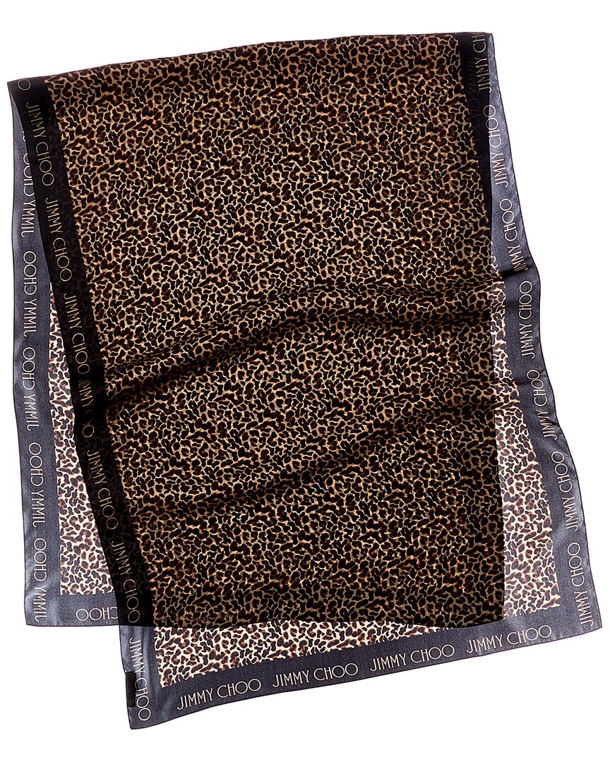 Jimmy Choo Logo Silk Scarf