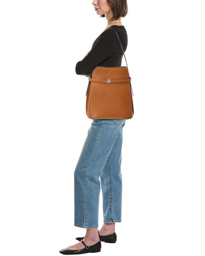 Toteme Belted Leather Bucket Bag