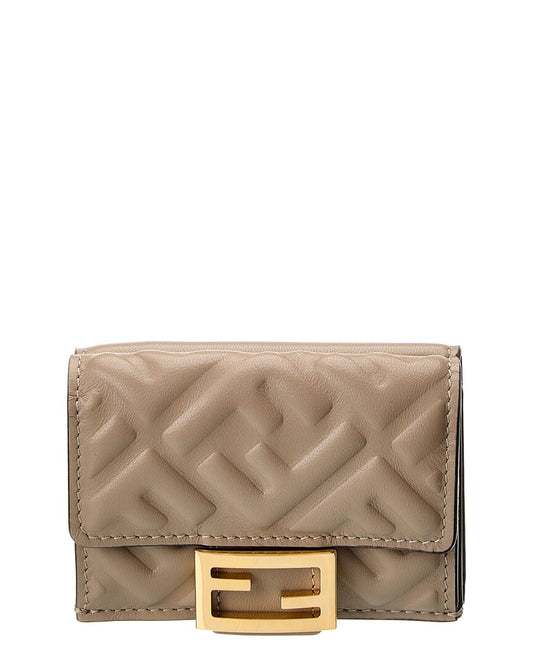 Fendi Micro Trifold Leather Wallet