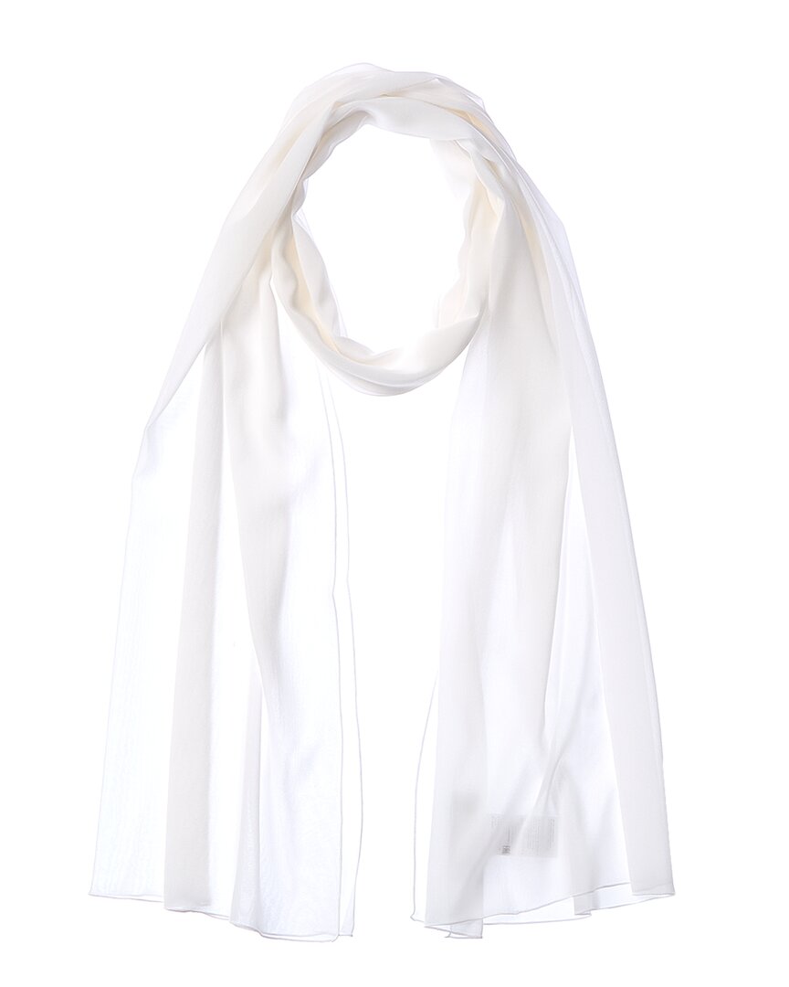Dolce & Gabbana Chiffon Silk-Blend Scarf White