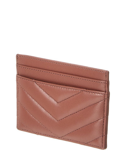 Saint Laurent Monogram Matelasse Leather Card Holder