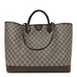 GG Supreme Monogram Textured Calfskin Medium Ophidia Shoulder Tote Bag Beige Ebony New Acero