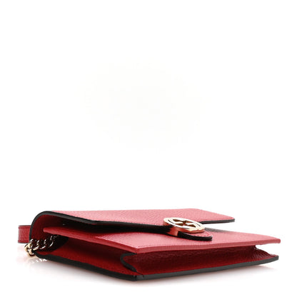 Dollar Calfskin Interlocking G Chain Wallet Red