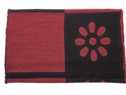 Lanvin Soft Luxurious 100% Wool Red Fringe Scarf
