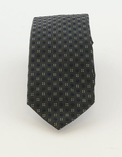 Emporio Armani Mens Green Navy Dotted Tie – Made in Italy