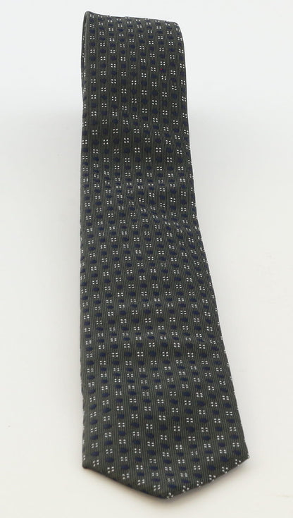 Emporio Armani Mens Green Navy Dotted Tie – Made in Italy