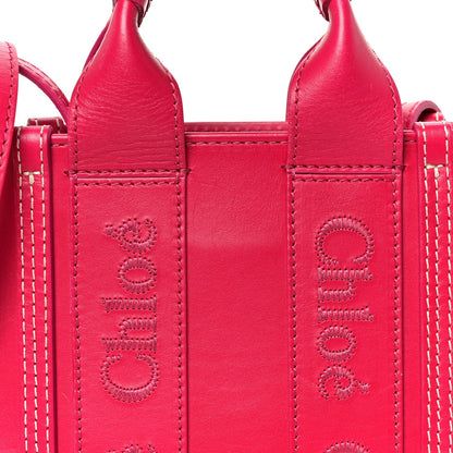 Calfskin Mini Woody Ribbon Tote Fizzy Pink