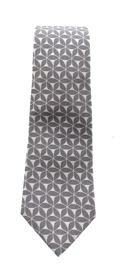 Emporio Armani Mens Grey White Floral Tie – Made in Italy