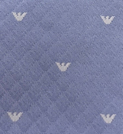 Emporio Armani Men’s Light Blue Silk Necktie with Logo Print, 3"