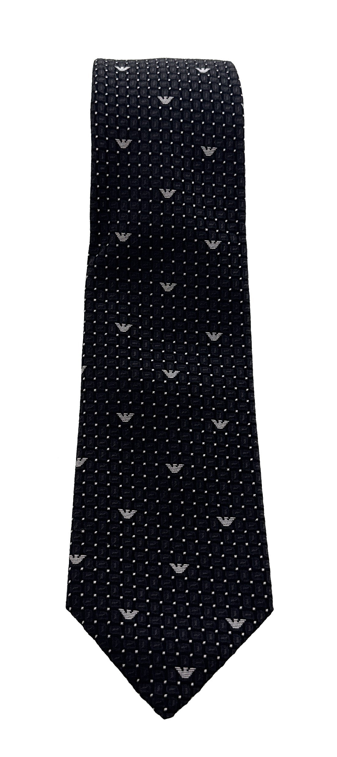 Emporio Armani Iron Grey Armani Logo dotted Men's Tie, 3"