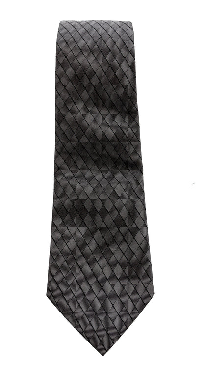 Emporio Armani Steel Grey Diamond weave Men's Tie, 3"