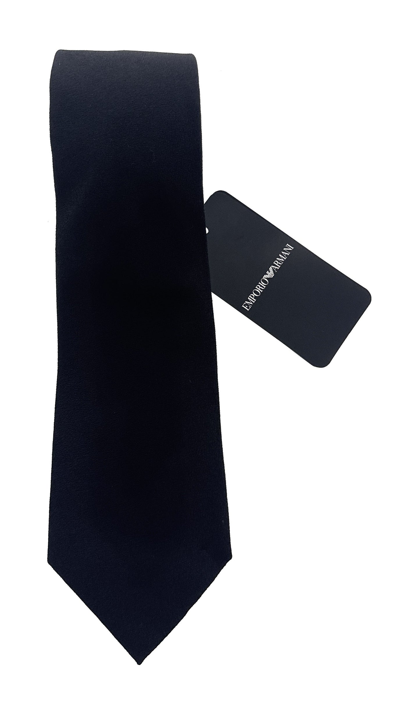 Emporio Armani Black Solid Men's Tie, 3"
