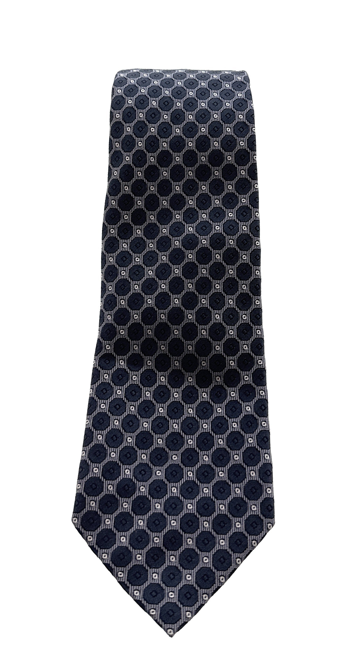 Emporio Armani Men’s Smokey Blue Dotted Silk Necktie, 3"