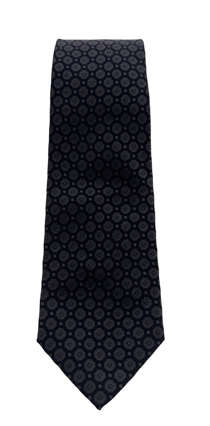 Emporio Armani Dark Blue Circle Dot pattern Men's Tie, 3"